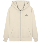 Standard Zip Hoodie 350 g/m² – Bio-Baumwolle, schwarze Stickerei