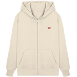 Power Zip Hoodie 350 g/m² – Bio-Baumwolle, rote Stickerei