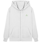 Core Zip Hoodie 350 g/m² – Bio-Baumwolle, grüne Stickerei