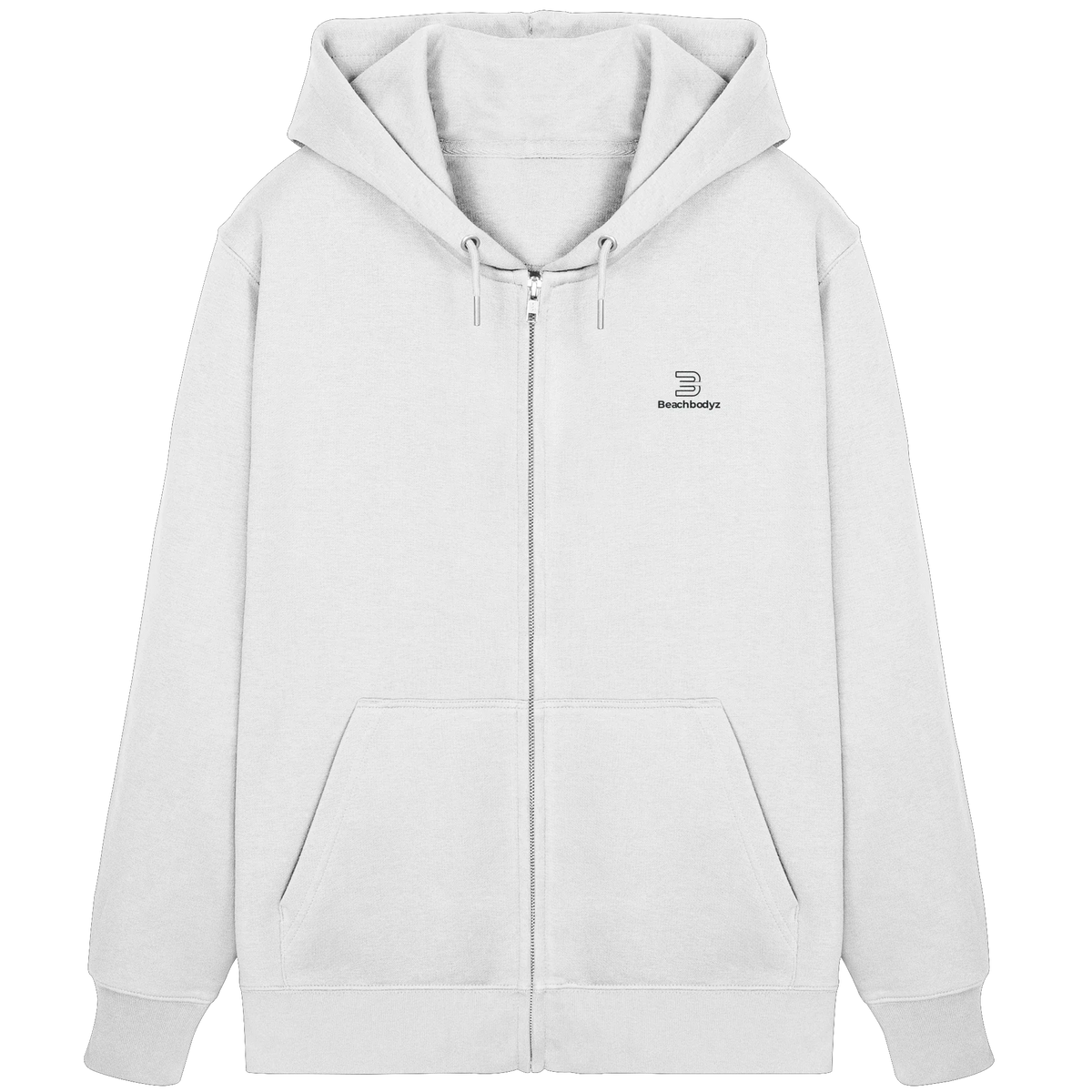Standard Zip Hoodie 350 g/m² – Bio-Baumwolle, schwarze Stickerei