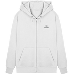 Standard Zip Hoodie 350 g/m² – Bio-Baumwolle, schwarze Stickerei