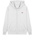 Power Zip Hoodie 350 g/m² – Bio-Baumwolle, rote Stickerei