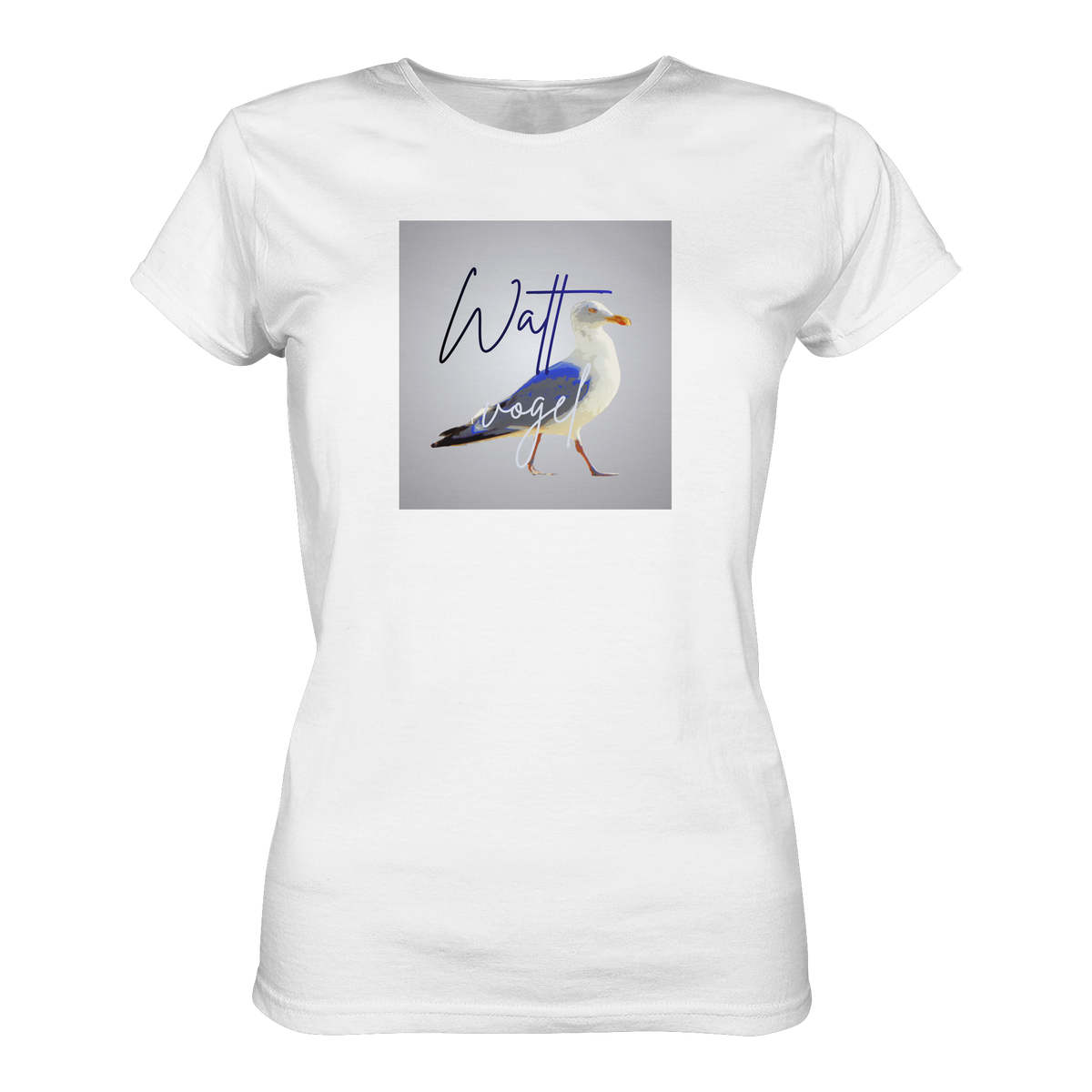 Wattvogel Motiv mit Nordsee Möwe  - Womens Premium Classic T-Shirt
