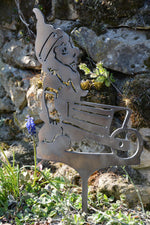 Gartenstecker Zwerg mit Karre