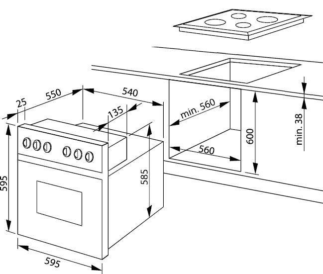 Bremen – Küchenzeile 330 cm, vormontiert