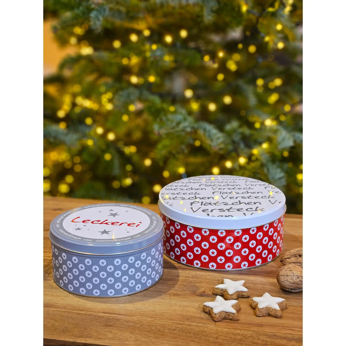 Gebäckdose 3er Set Stern Weihnachten Plätzchendose Metall Keksdose Ste