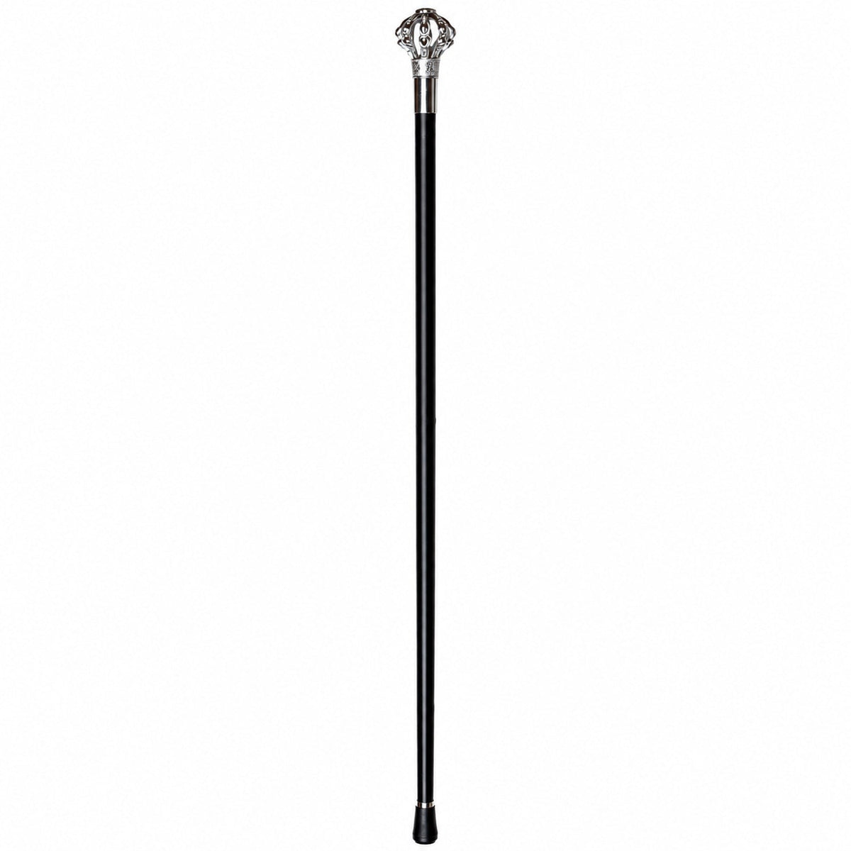 Gehstock aus Metall | Silberne Krone - 93 cm