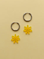 Gelbe Margarite Edelstahl Hoops