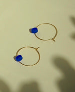 Königsblau Dots Hoops aus Edelstahl