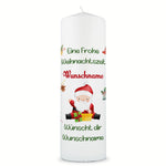 Weihnachtskerze "Fröhliche Weihnachten" mit Namen