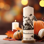 Große Kerze "Hexentrank" mit Namen zu Halloween