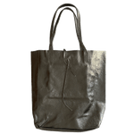 Leder Shopper mit Innentasche Altsilber
