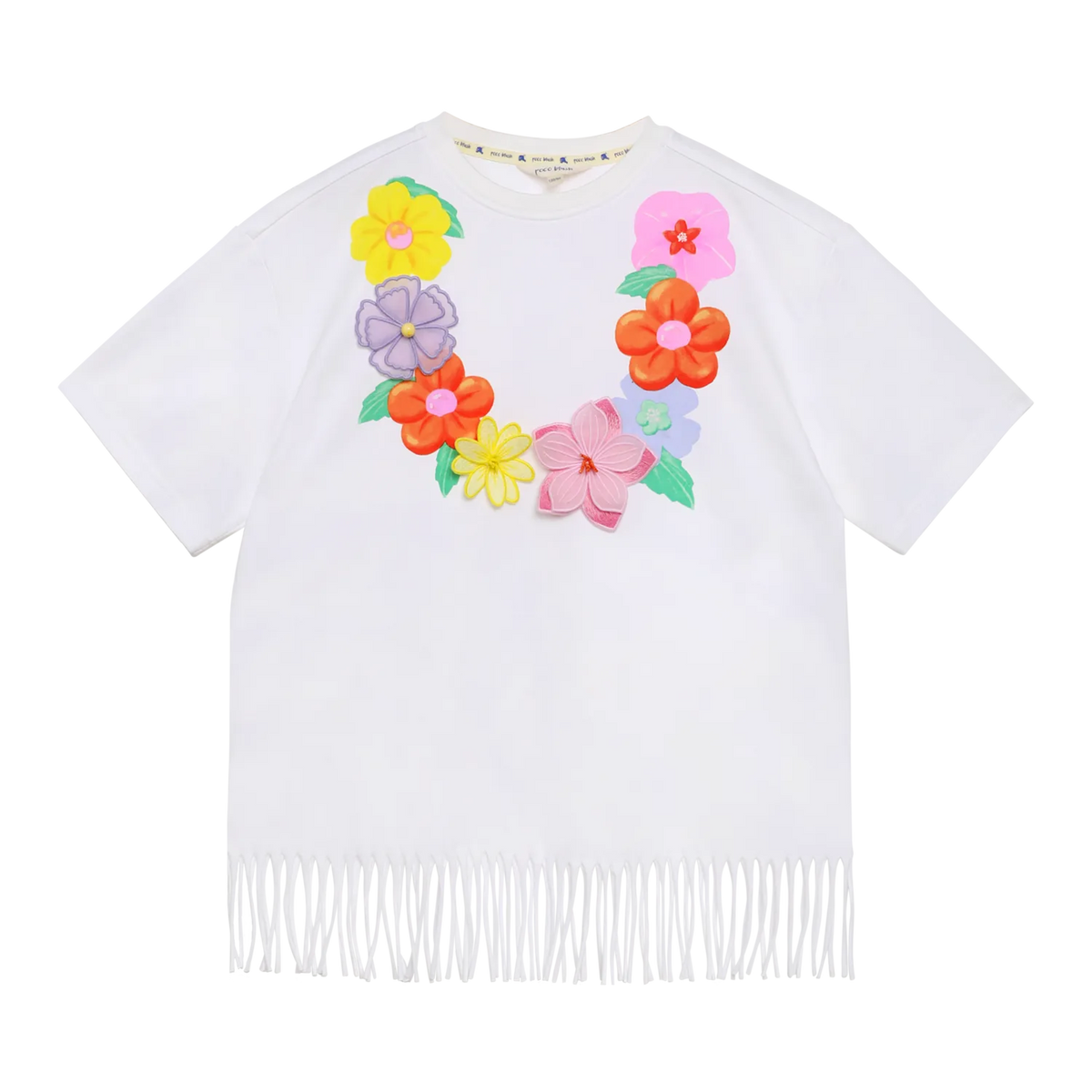 Mermaid Cat Tassel Embroidered Tee