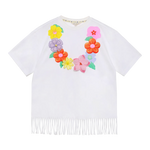 Mermaid Cat Tassel Embroidered Tee