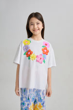 Mermaid Cat Tassel Embroidered Tee