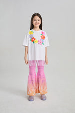 Mermaid Cat Tassel Embroidered Tee