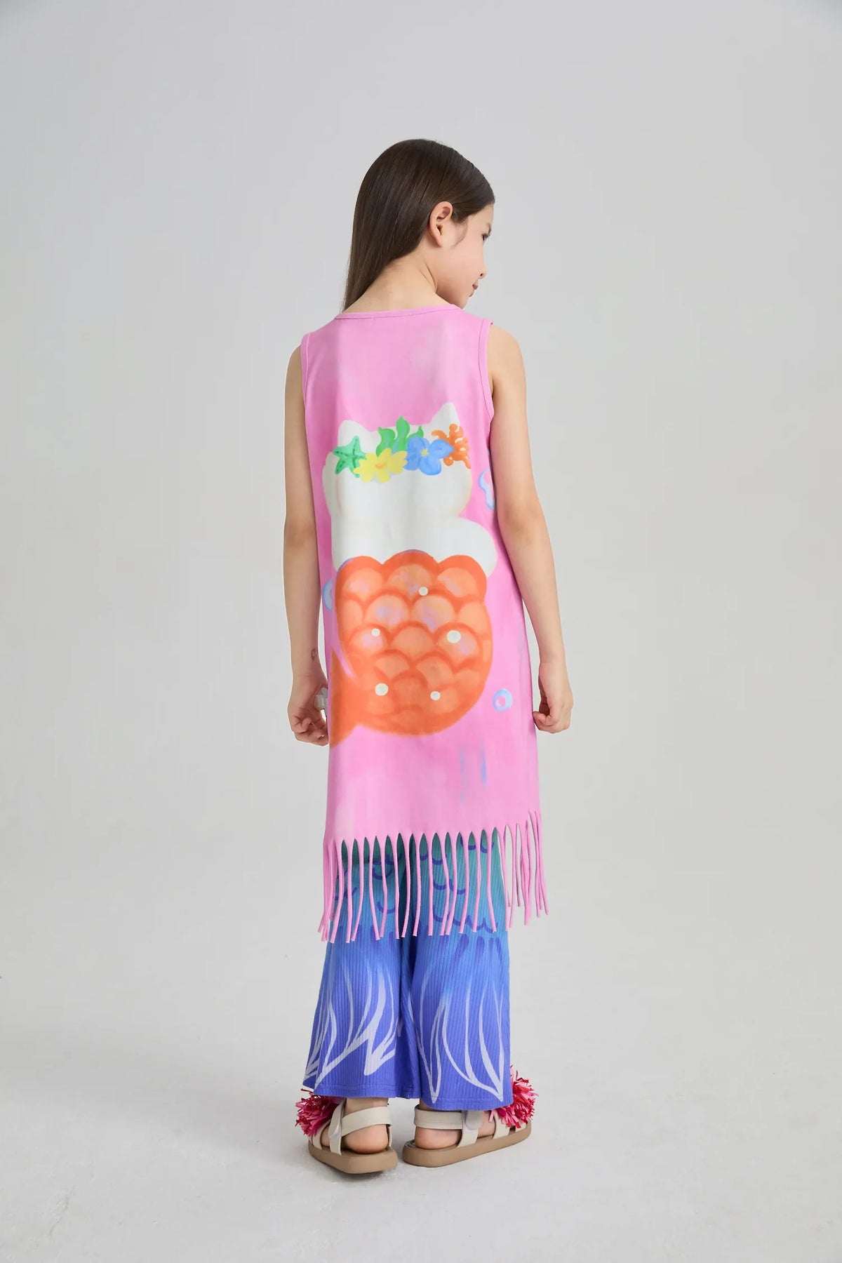 Hawaiian Mermaid Cat Tassel Maxi Skirt