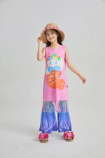 Hawaiian Mermaid Cat Tassel Maxi Skirt