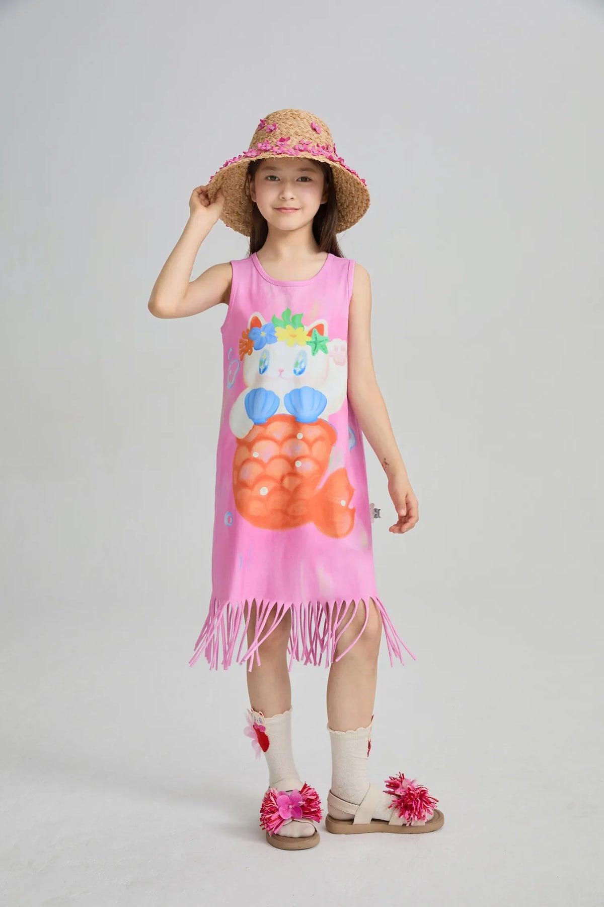 Hawaiian Mermaid Cat Tassel Maxi Skirt