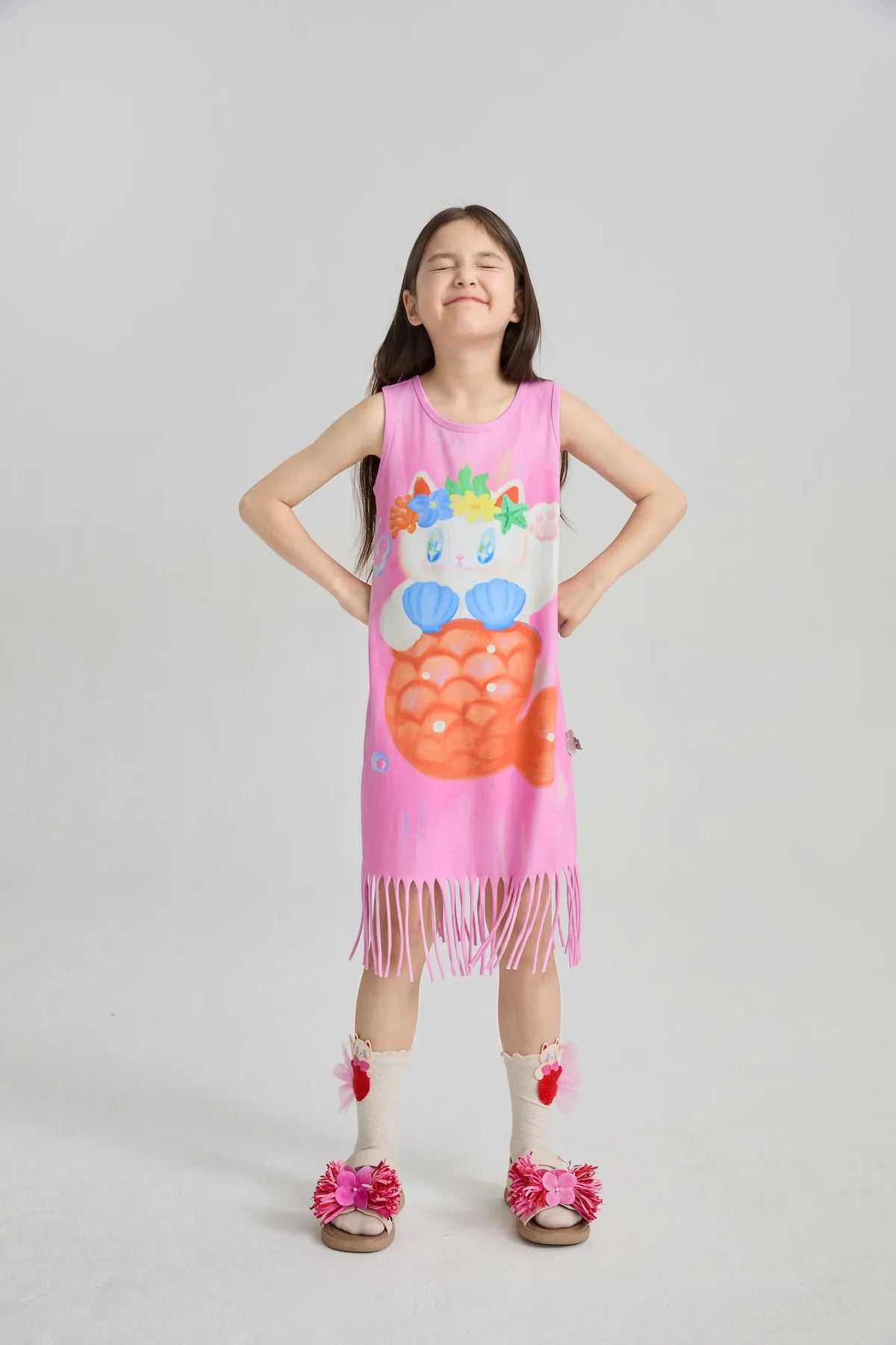 Hawaiian Mermaid Cat Tassel Maxi Skirt