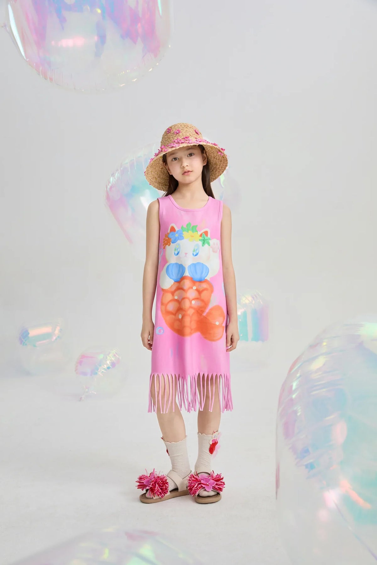Hawaiian Mermaid Cat Tassel Maxi Skirt