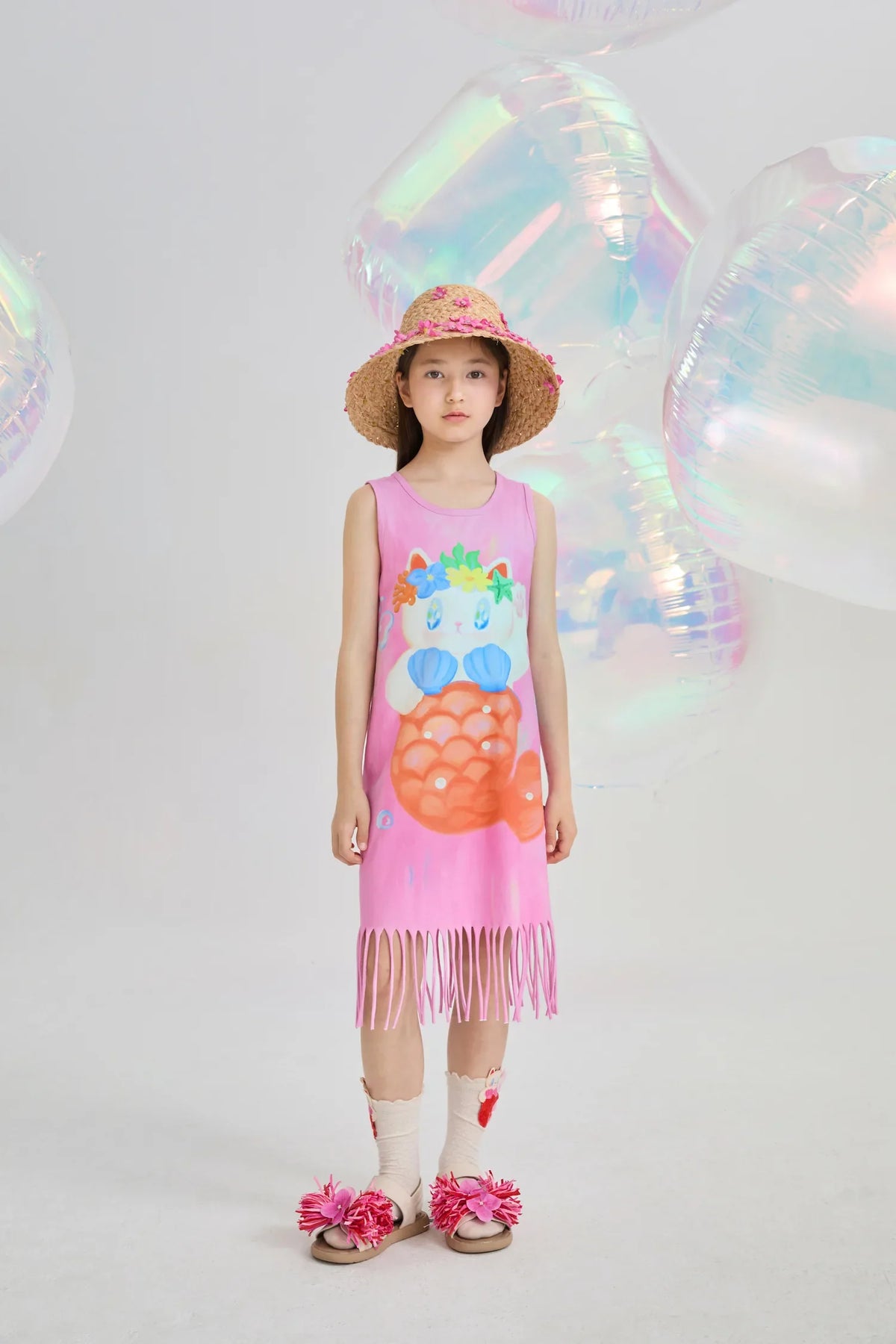 Hawaiian Mermaid Cat Tassel Maxi Skirt
