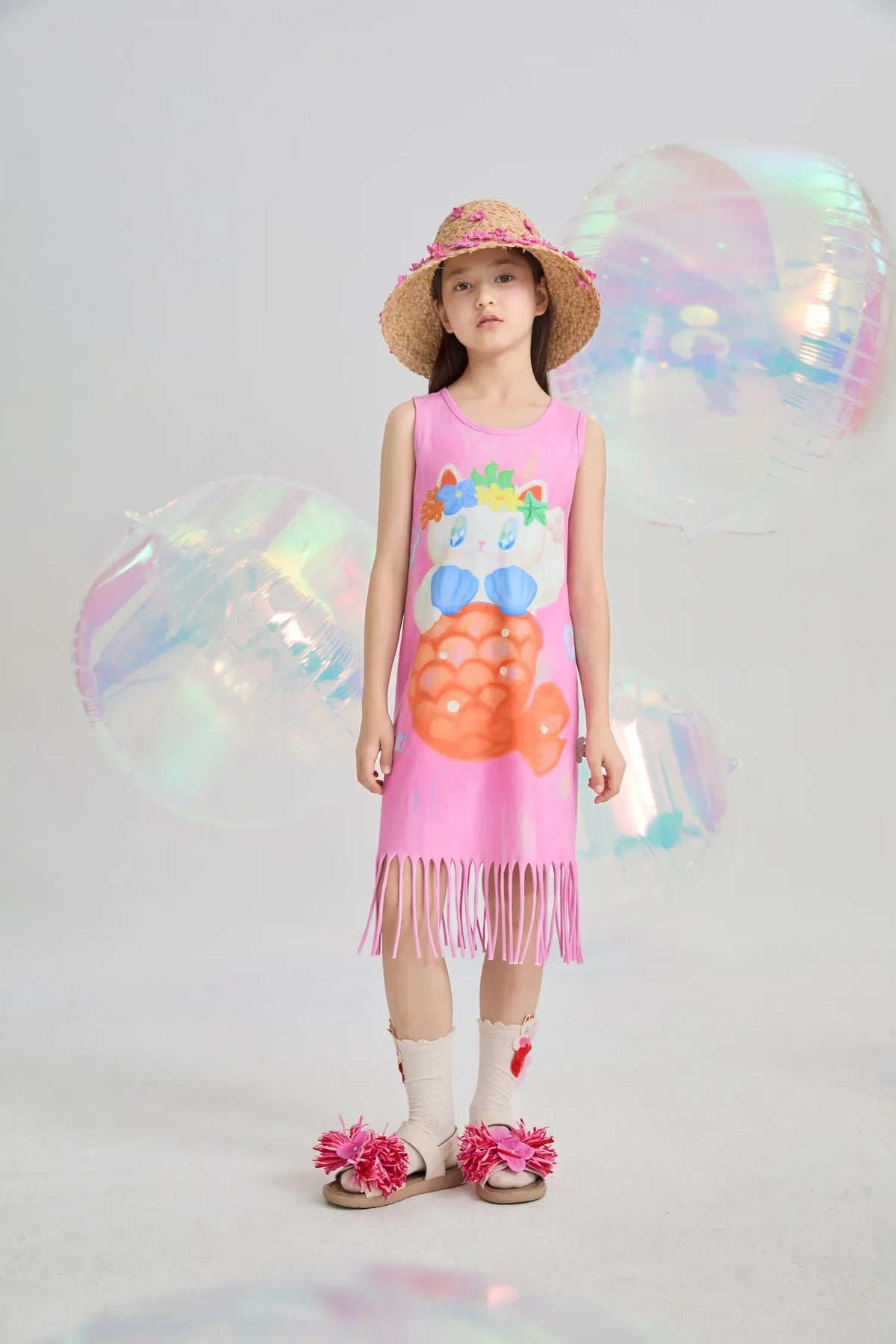 Hawaiian Mermaid Cat Tassel Maxi Skirt