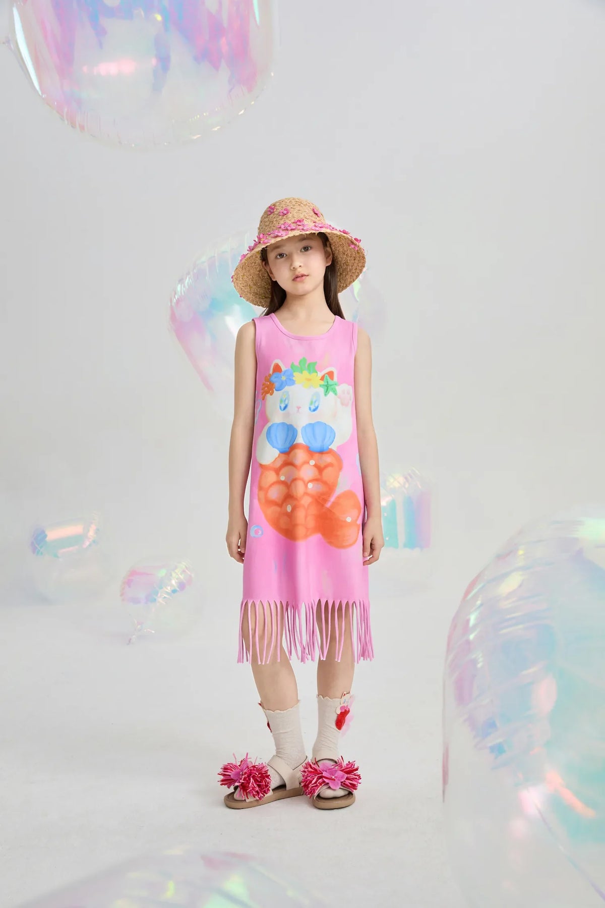 Hawaiian Mermaid Cat Tassel Maxi Skirt