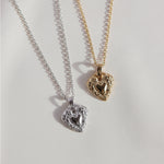 SILVER HEART CHARM NECKLACE AMOURA