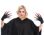 Handschuhe "Hexenfingernägel" | Glitzer Rot - Zubehör Hexenkostüm Halloween