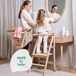 Holz Lernleiter Montessori: Hocker für Kinder - Grau