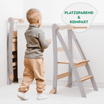 Holz Lernleiter Montessori: Hocker für Kinder - Beige
