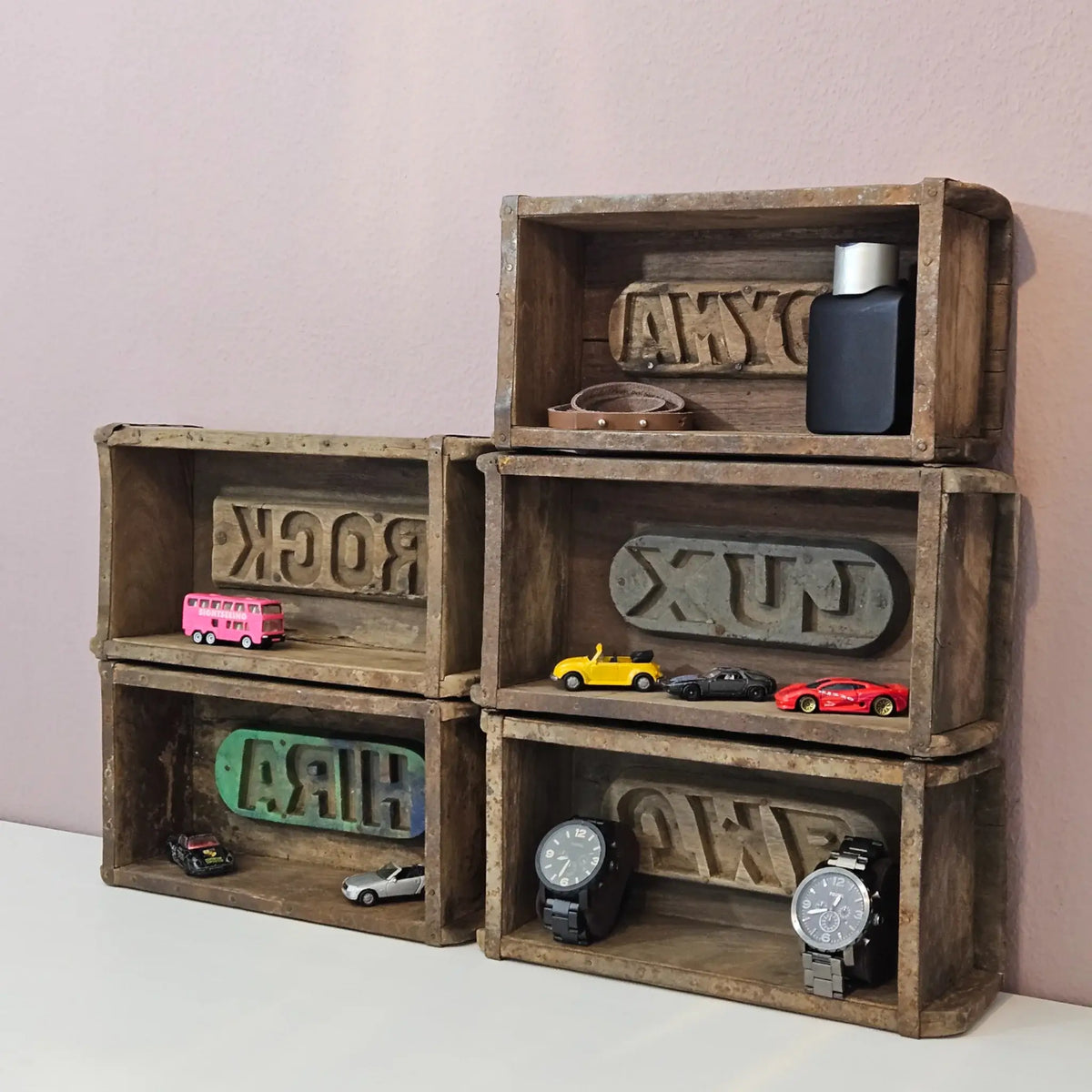 Holzkiste Ziegelform Ziegelsteinform Kiste recyceltes Holz Kasten 31 cm Original rustikal