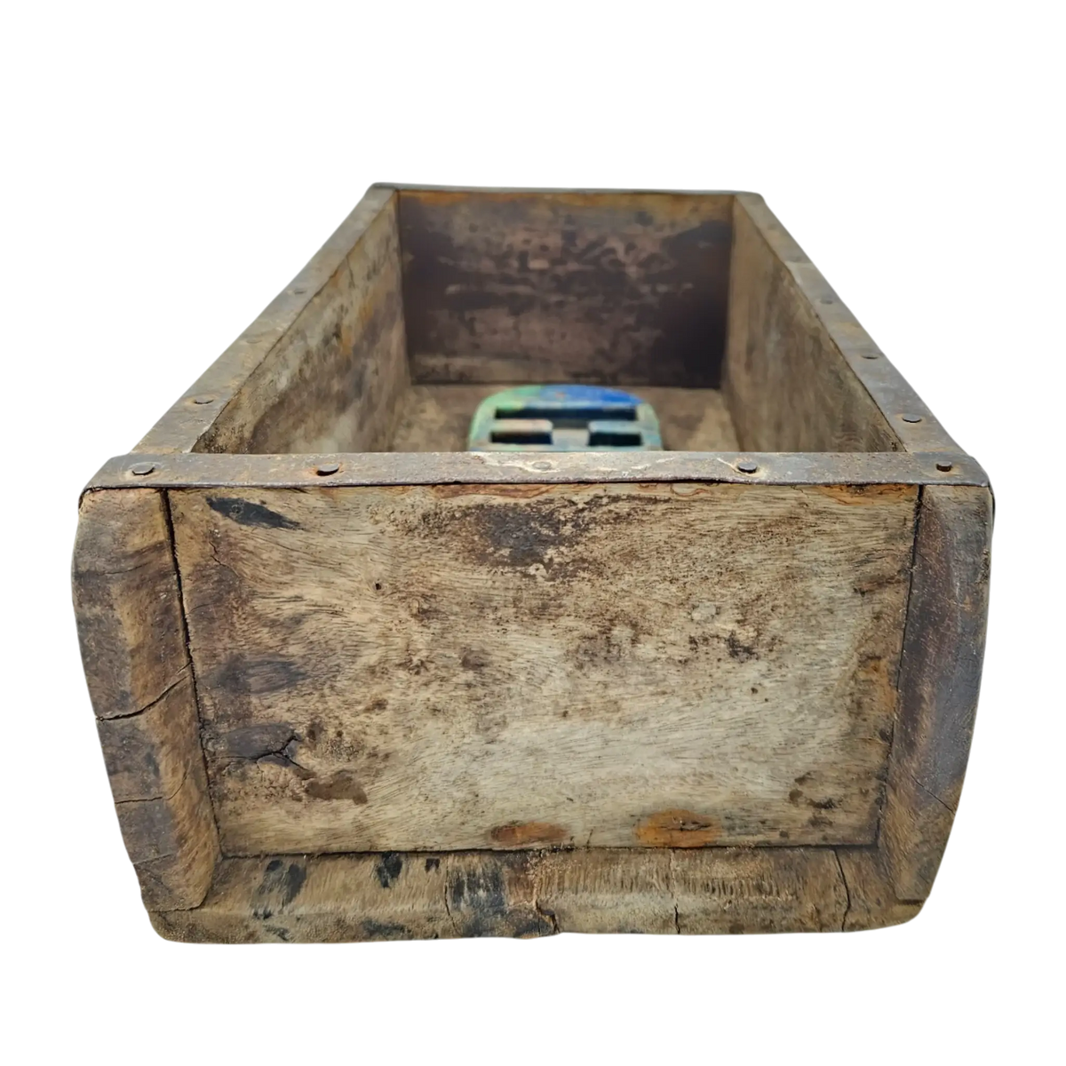 Holzkiste Ziegelform Ziegelsteinform Kiste recyceltes Holz Kasten 31 cm Original rustikal