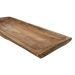 Holztablett Holzbrett Dekoschale Holzschale braun 58x22 cm Kerzentablett Dekobrett XXL