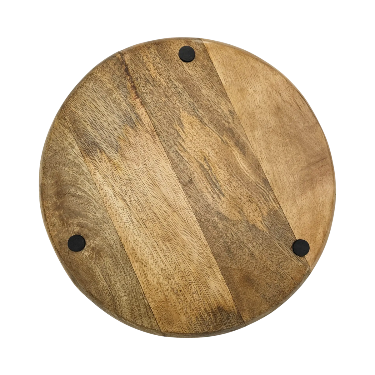 Holzteller Dekoteller rund hellbraun dunkelbraun 37 cm Kerzenteller Mangoholz