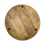 Holzteller Dekoteller rund hellbraun dunkelbraun 37 cm Kerzenteller Mangoholz