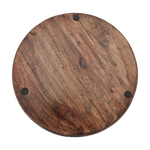 Holzteller Dekoteller rund hellbraun dunkelbraun 37 cm Kerzenteller Mangoholz