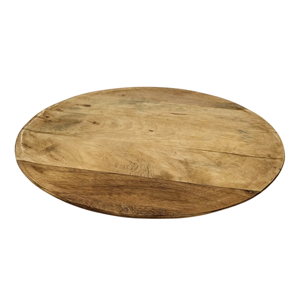 Holzteller Dekoteller rund hellbraun dunkelbraun 37 cm Kerzenteller Mangoholz