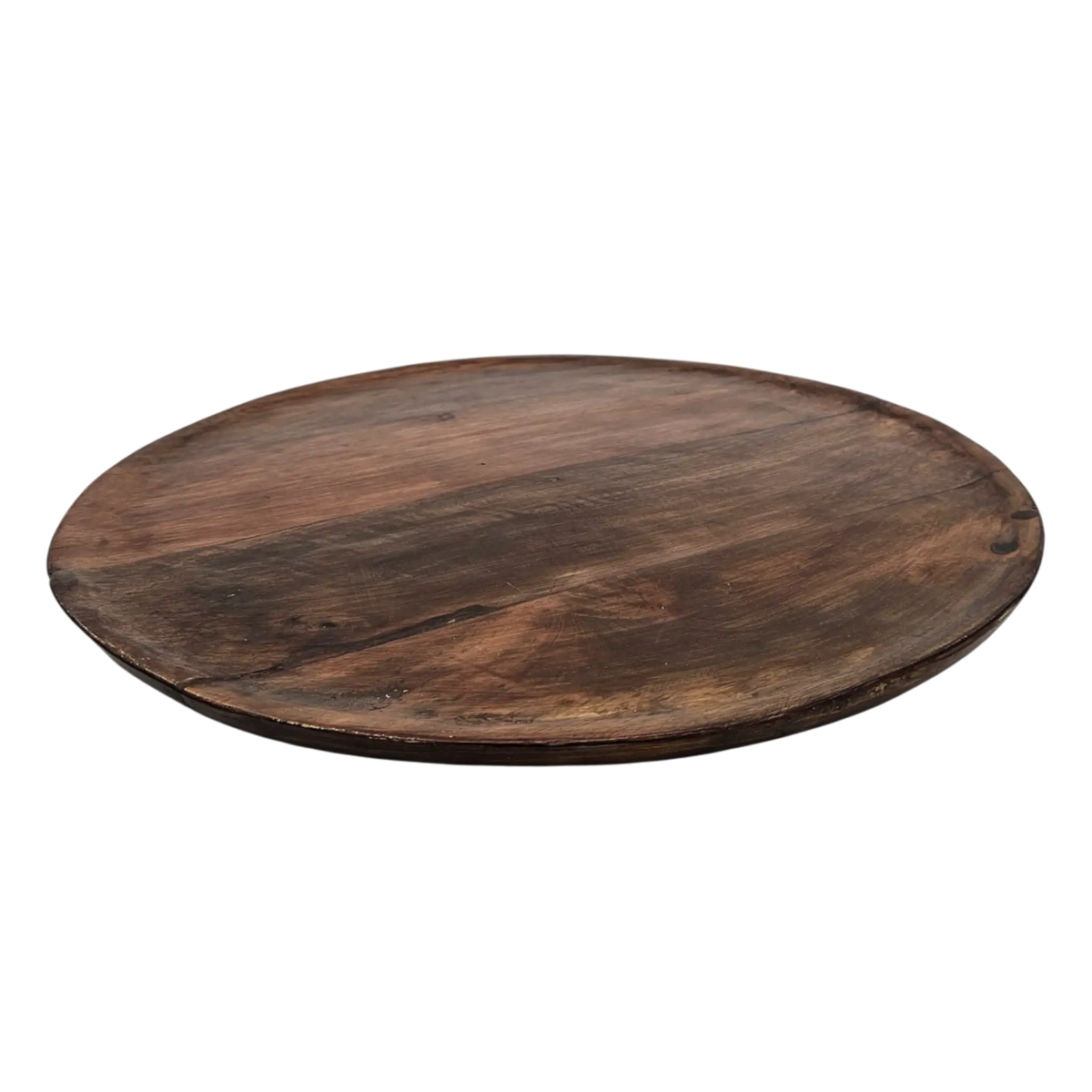 Holzteller Dekoteller rund hellbraun dunkelbraun 37 cm Kerzenteller Mangoholz
