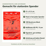 100 Stück rote Hundekotbeutel 21×31,5 cm – Reißfest & geruchsdicht