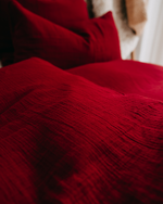 Musselin-Bettwäsche "Eliane" • Cranberry
