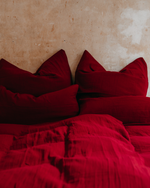 Musselin-Bettwäsche "Eliane" • Cranberry