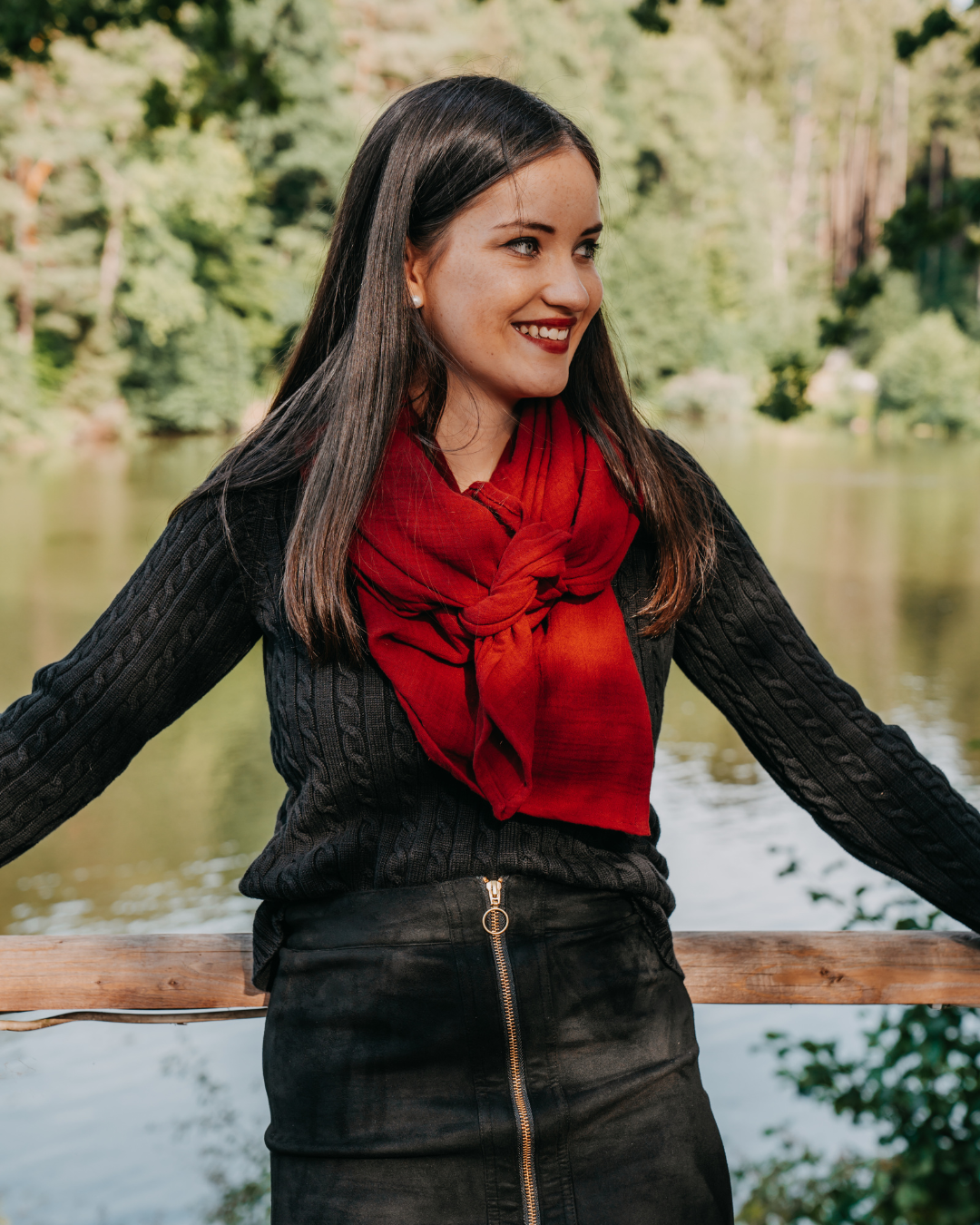 Musselin-Halstuch Erwachsene • Cranberry