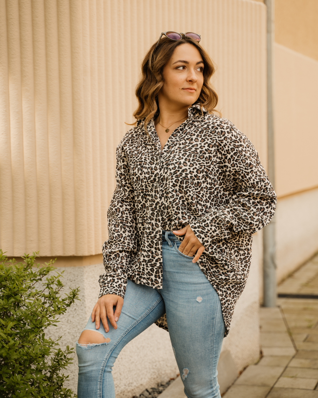 Oversize Musselin-Bluse "Maja" • Leo Edition