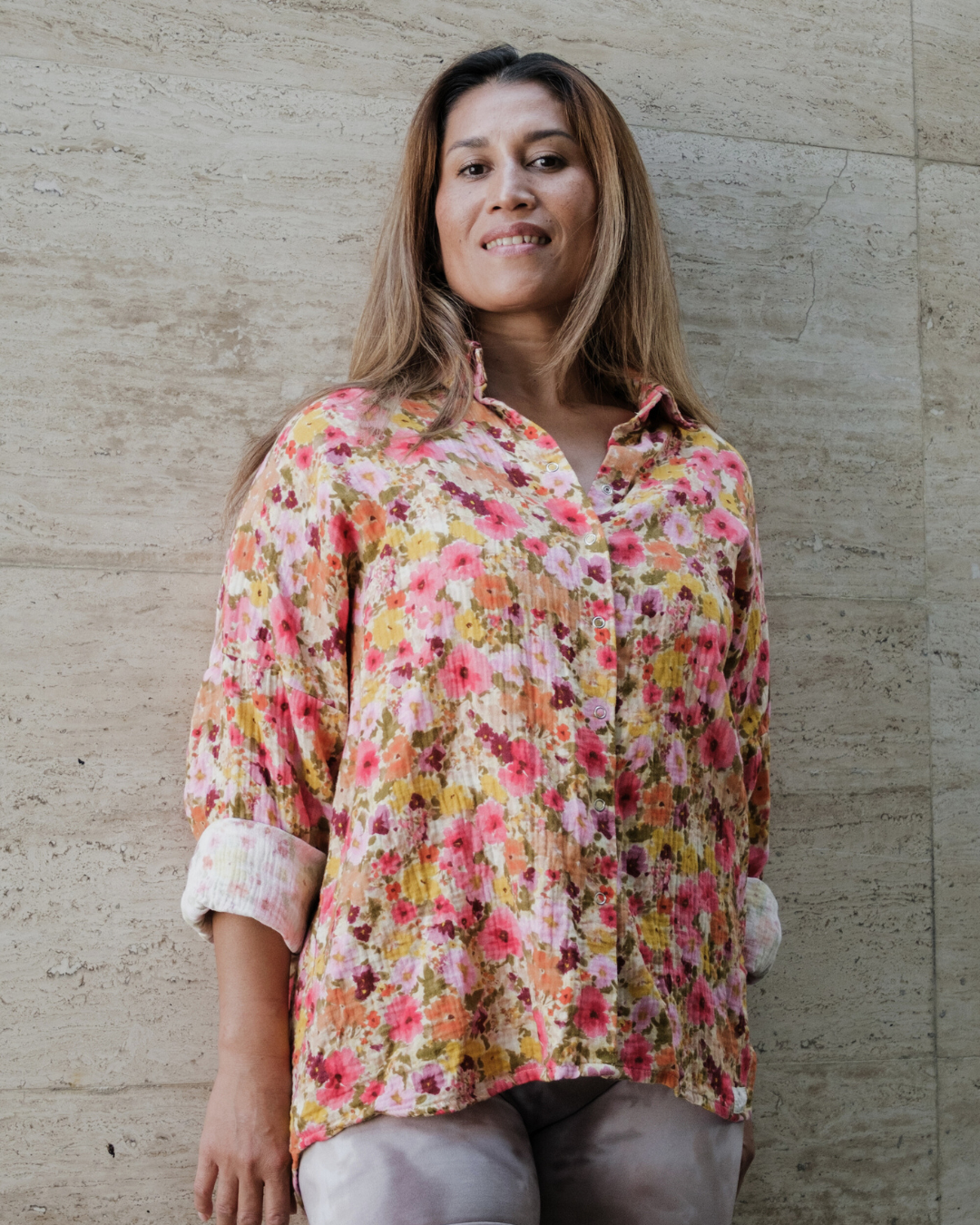 Oversize Musselin-Bluse "Maja" • Flowerful Edition