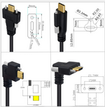 USB 3.1 Gen 2 Kabel 200 cm Typ C Stecker zu Stecker Single Double Screw 10 Gbit/s 100W | System-S