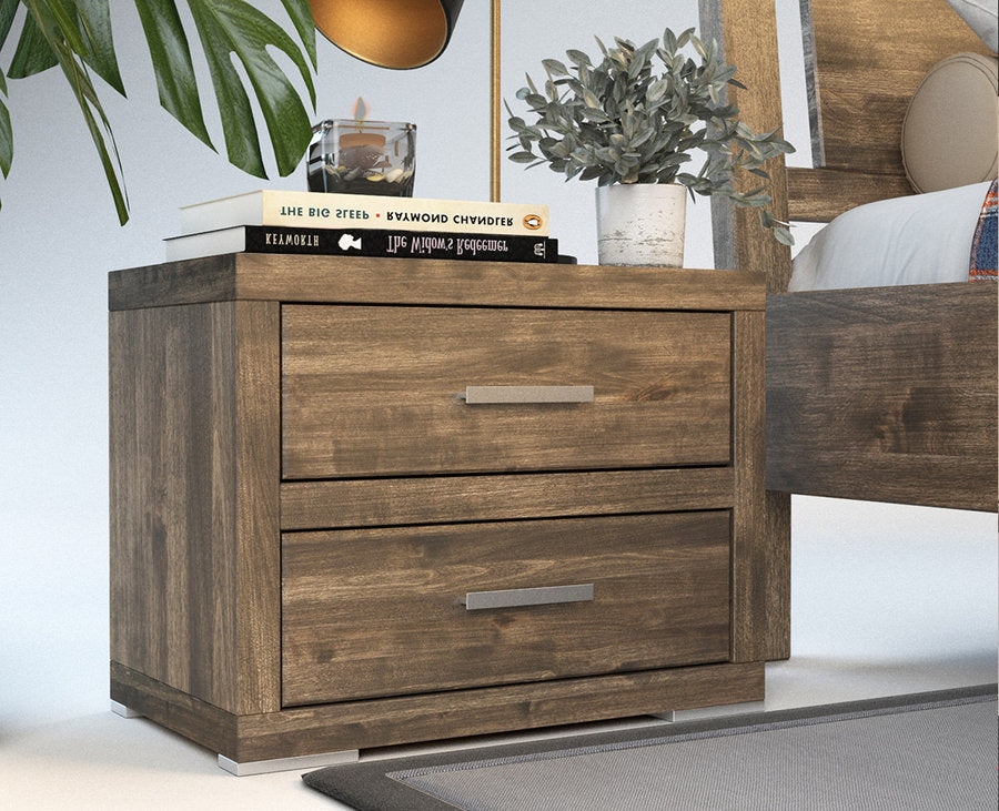 PEDENZA Massivholz Nachttisch  – Zeitloses Design und Funktionalität vereint
