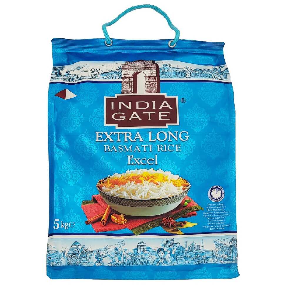 India Gate Extra Long Basmati Rice Excel 5kg - Namma Markt
