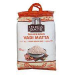Bag of India Gate Palakka Vadi Matta with a bowl of food on the label.